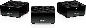 NETGEAR Nighthawk Tri-Band Whole Home Mesh WiFi 6 System (MK73S) – Router + 2 Satellite Extenders - 3Gbps Speed - Coverage up to 4,500 sq. ft., 25 Devices - Includes 1-Year Armor – AX3000 802.11ax