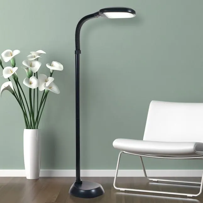 Hastings Home Natural Daylight LED Floor Lamp 60-in Black Arc Floor Lamp