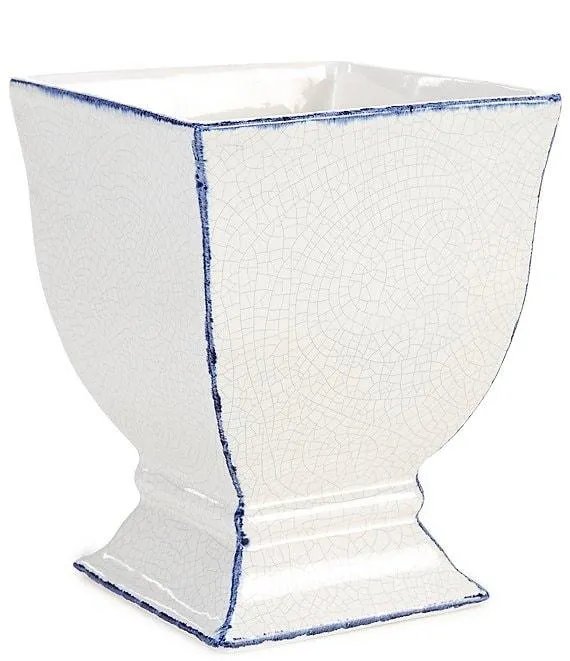 Crackle Square Footed Planter Pedestal Urn Base
