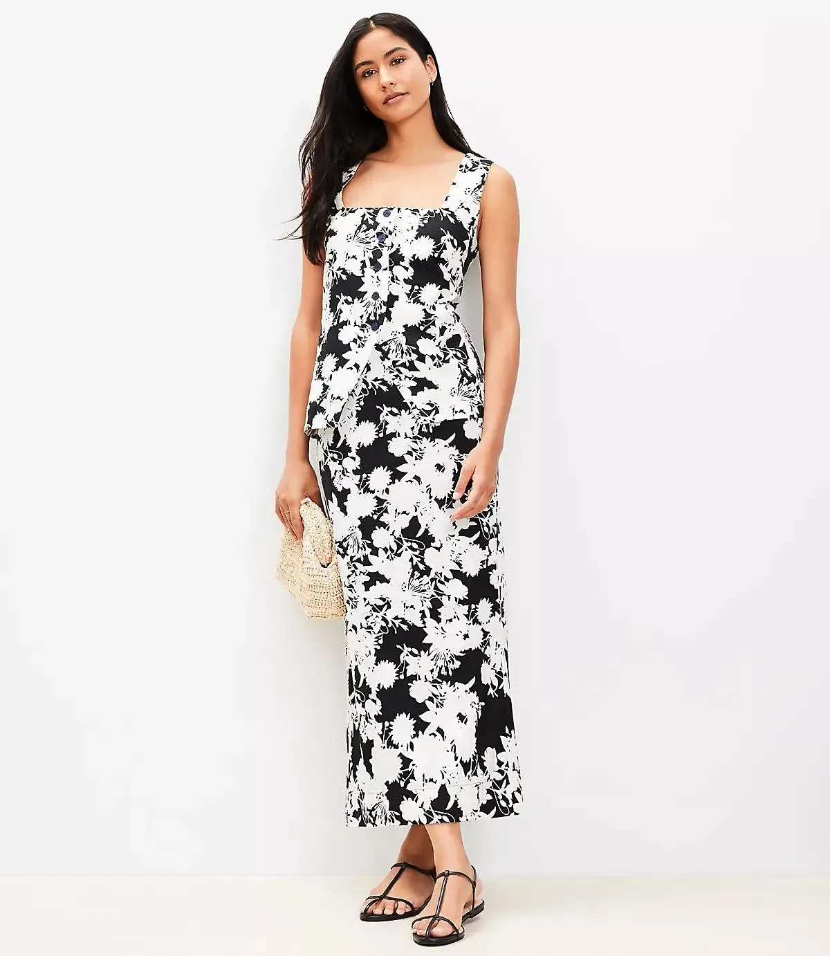 Garden Linen Blend Square Neck Vest Top