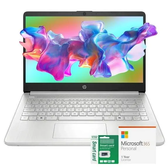 HP Newest 14" Laptop, Slim Light Laptop Computer for Students and Business, Intel 12th N150,1 Year Office 365, Webcam, HDMI, WiFi,8GB RAM,256GB Storage(128GB eMMC+128GB SD) Windows 11 Home