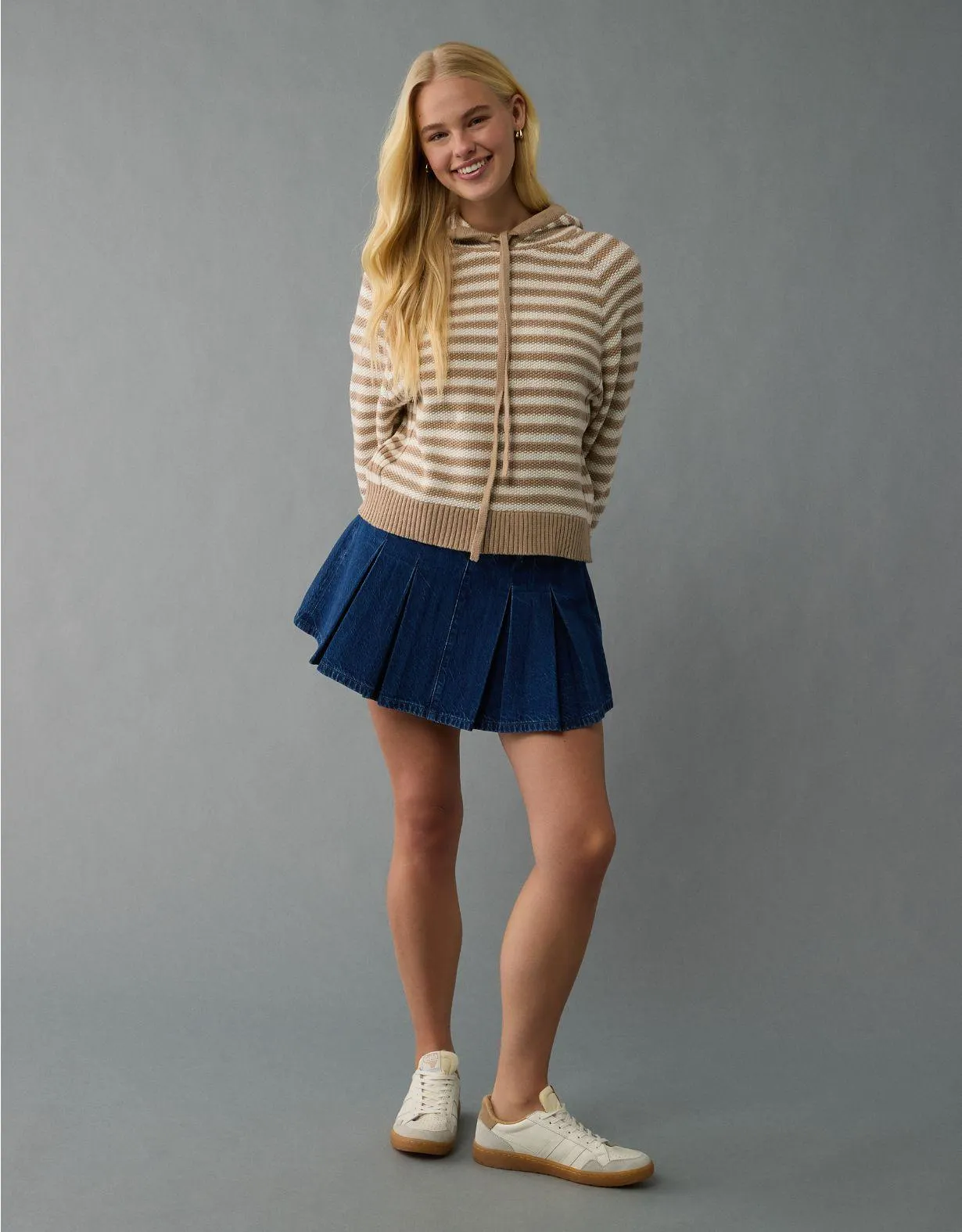 AE Cropped Cotton Hoodie