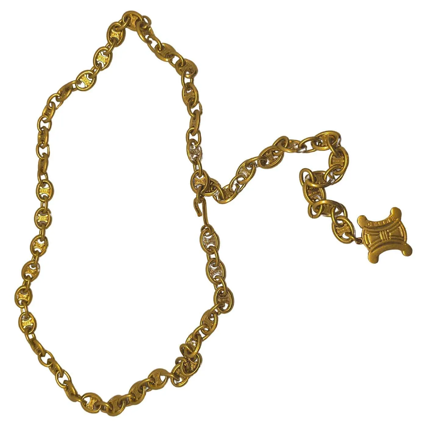 Celine Gold-Tone Chain Belt Macada Vintage-Inspired Modern Collection