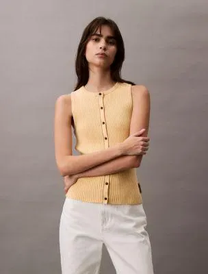 Smooth Cotton Rib Sweater Tank