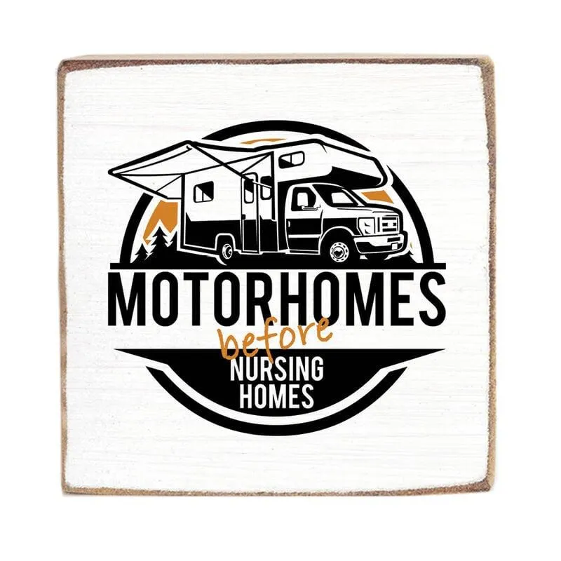 Rustic Marlin Motorhome B4 Nursing Homes - 6" X 6"