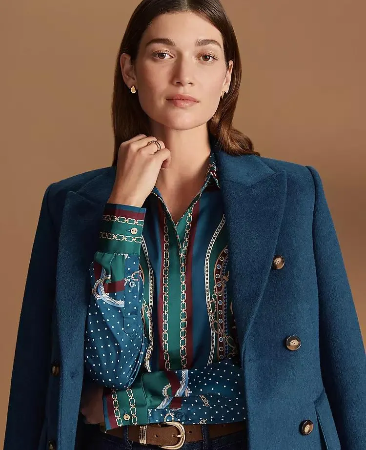 Chain Link Print Satin Essential Shirt