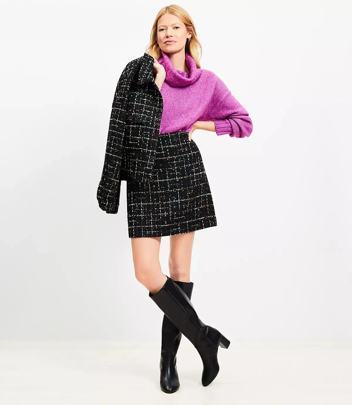 Sequin Tweed Mini Skirt