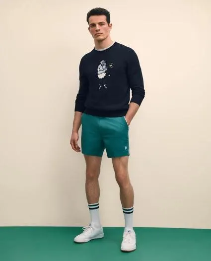 Brooks Brothers X Prince Cotton Blend Embroidered Henry Sweater