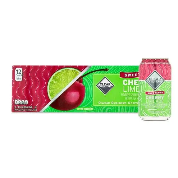 Clear American Cherry Limeade Sparkling Water, 12 fl oz, 12 Count