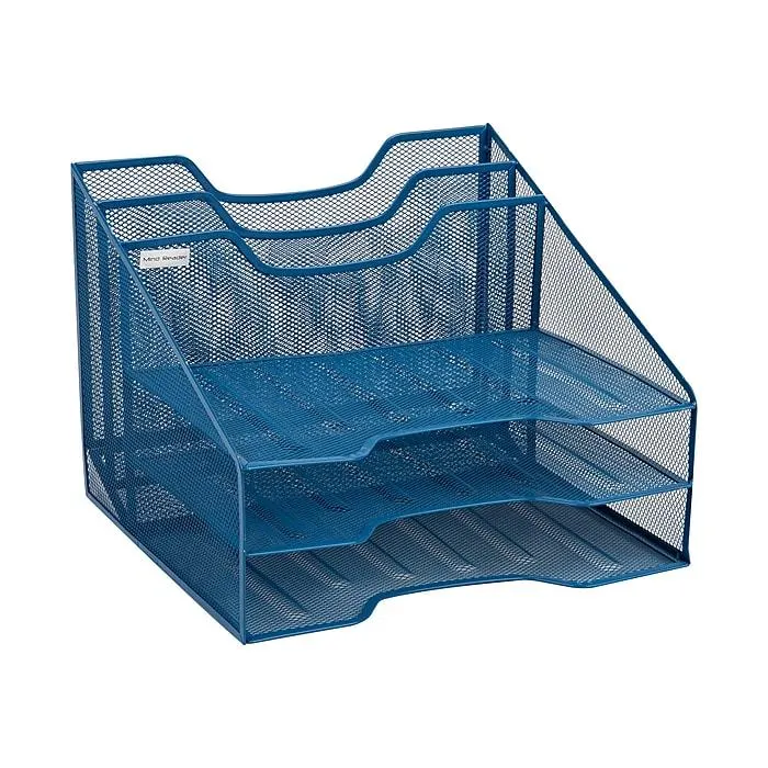 Mind Reader Metal Desktop Organizer Vertical File Holder Paper Letter Tray,