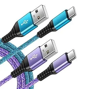 C Charger Cord Fast Charging USB Type C Cable Android Charger Cables 6FT 2Pack for Samsung Galaxy S25 S24 S23 S22 S21 S20 Ultra S20+ Note 20 10 S10 S9 Plus A12 A11 A52 Google Pixel 6 5 4 4a 3a XL