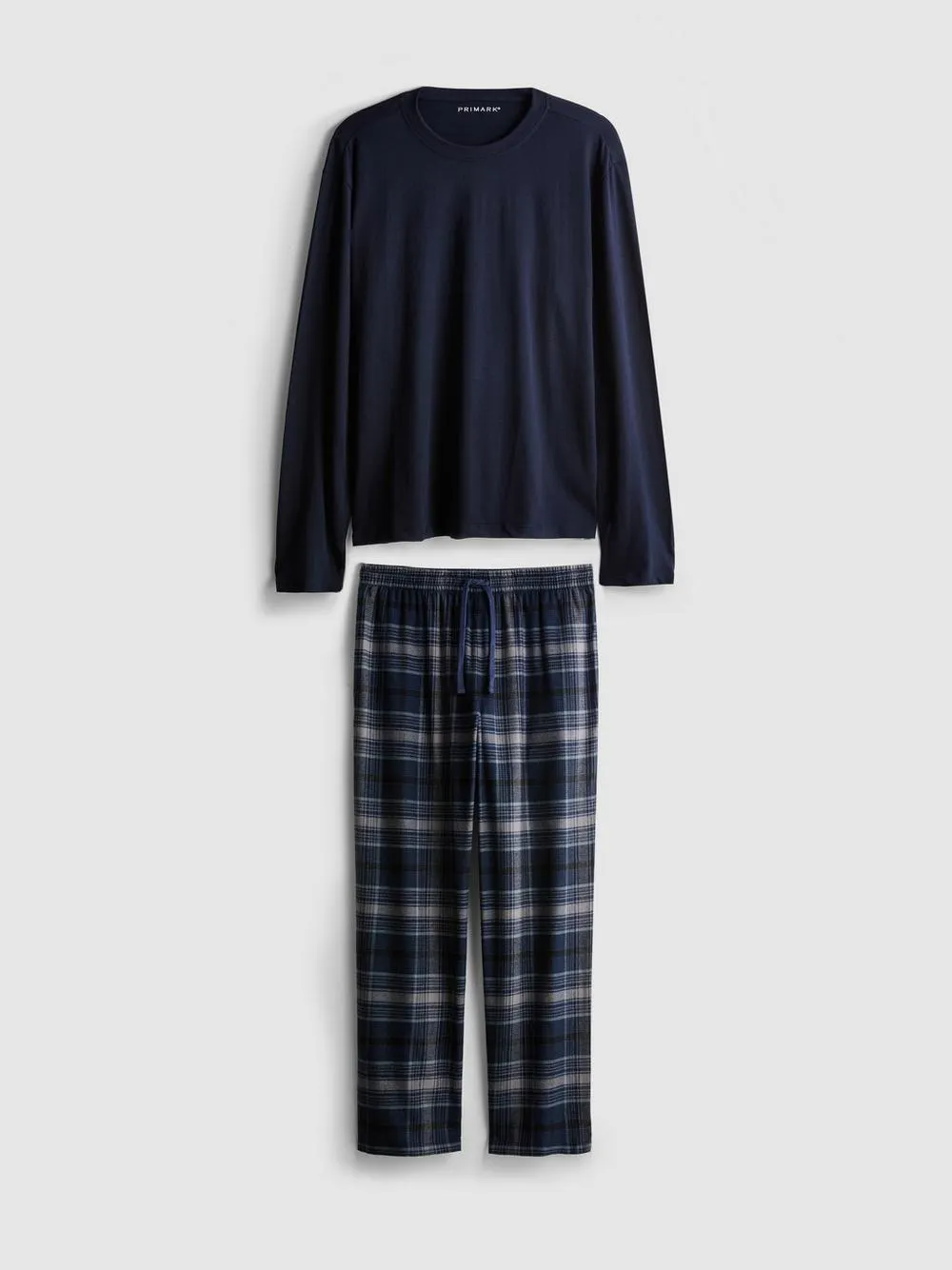 Brushed Cotton Check Long Pajamas