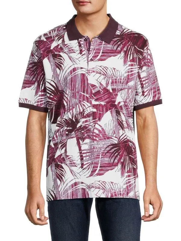 Tropical Palm Print Polo