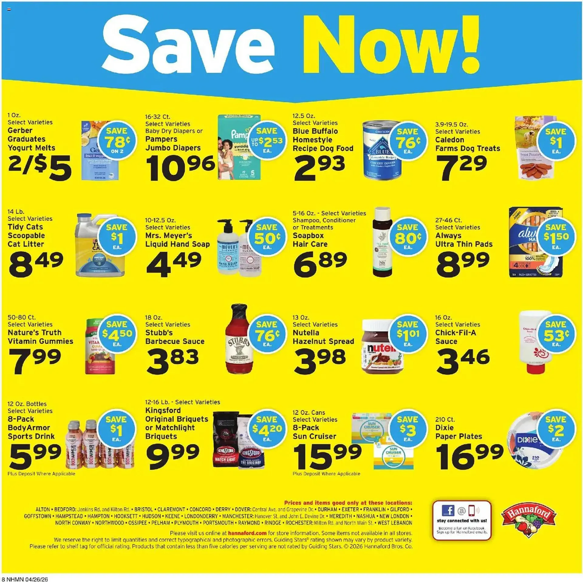 Weekly promotion Hannaford flyer spanning from April 26 to May 3 2026 - Page 8 for Catalogue 365