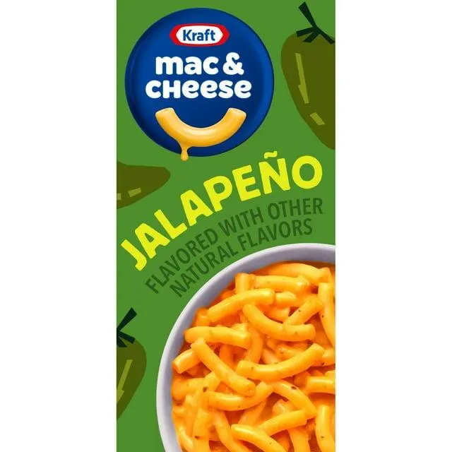 Kraft Jalapeño Flavored with Other Natural Flavors Mac & Cheese Macaroni and Cheese Dinner, 7.25 oz Box