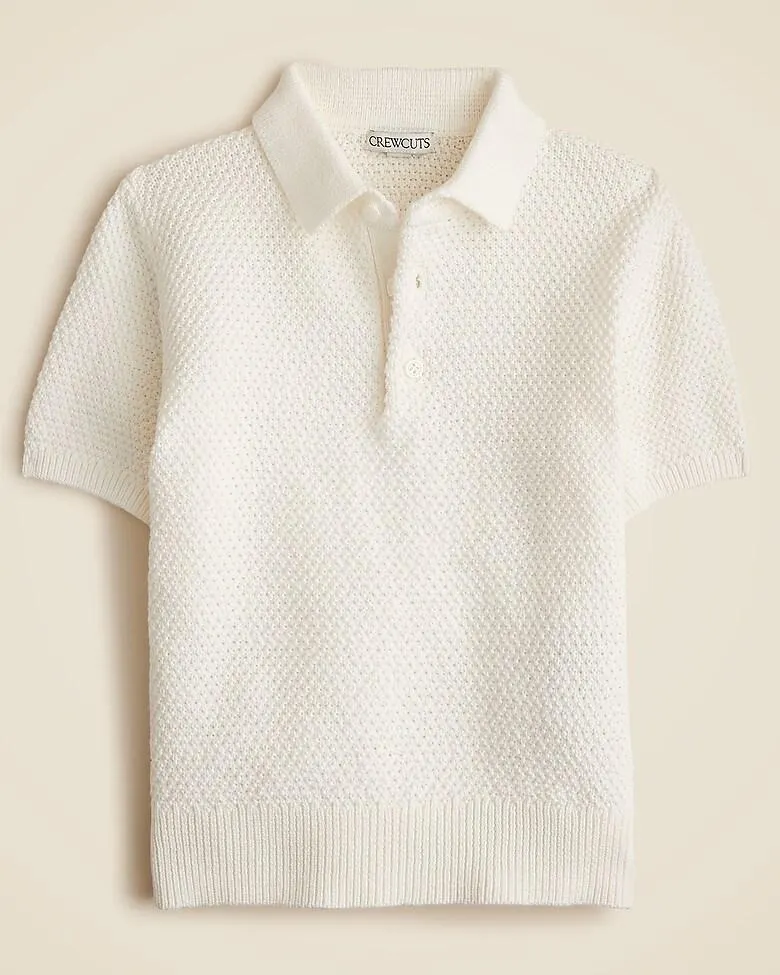 Kids' short-sleeve seed-stitch sweater-polo