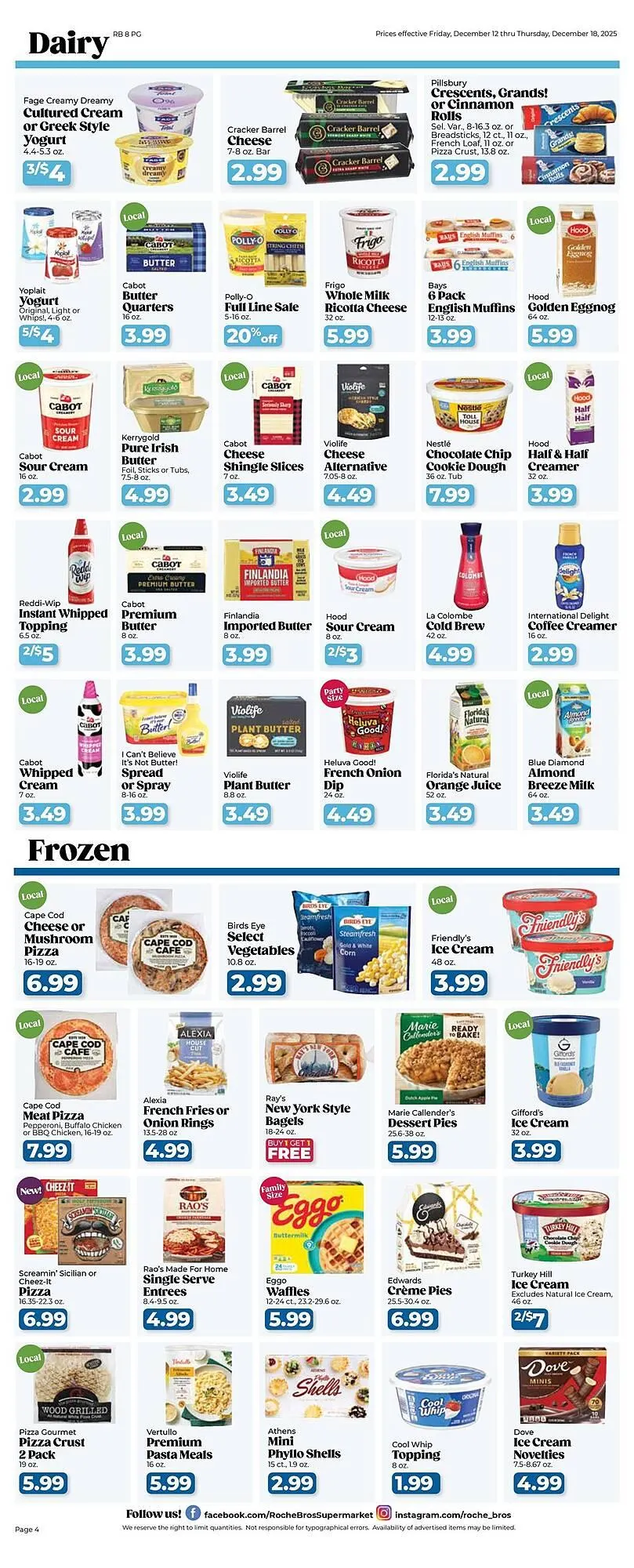 Weekly promotion Roche Bros weekly ad spanning from December 12 to December 18 2025 - Page 4 for Catalogue 365