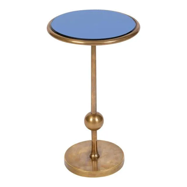 Bunny Williams Home Burke Drinks Table, Blue Mirror