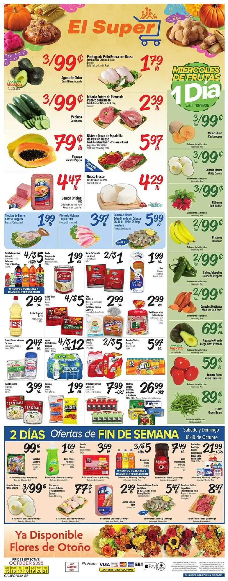 Weekly ad El Super weekly ad from October 15 to October 21 2025 - Page 1