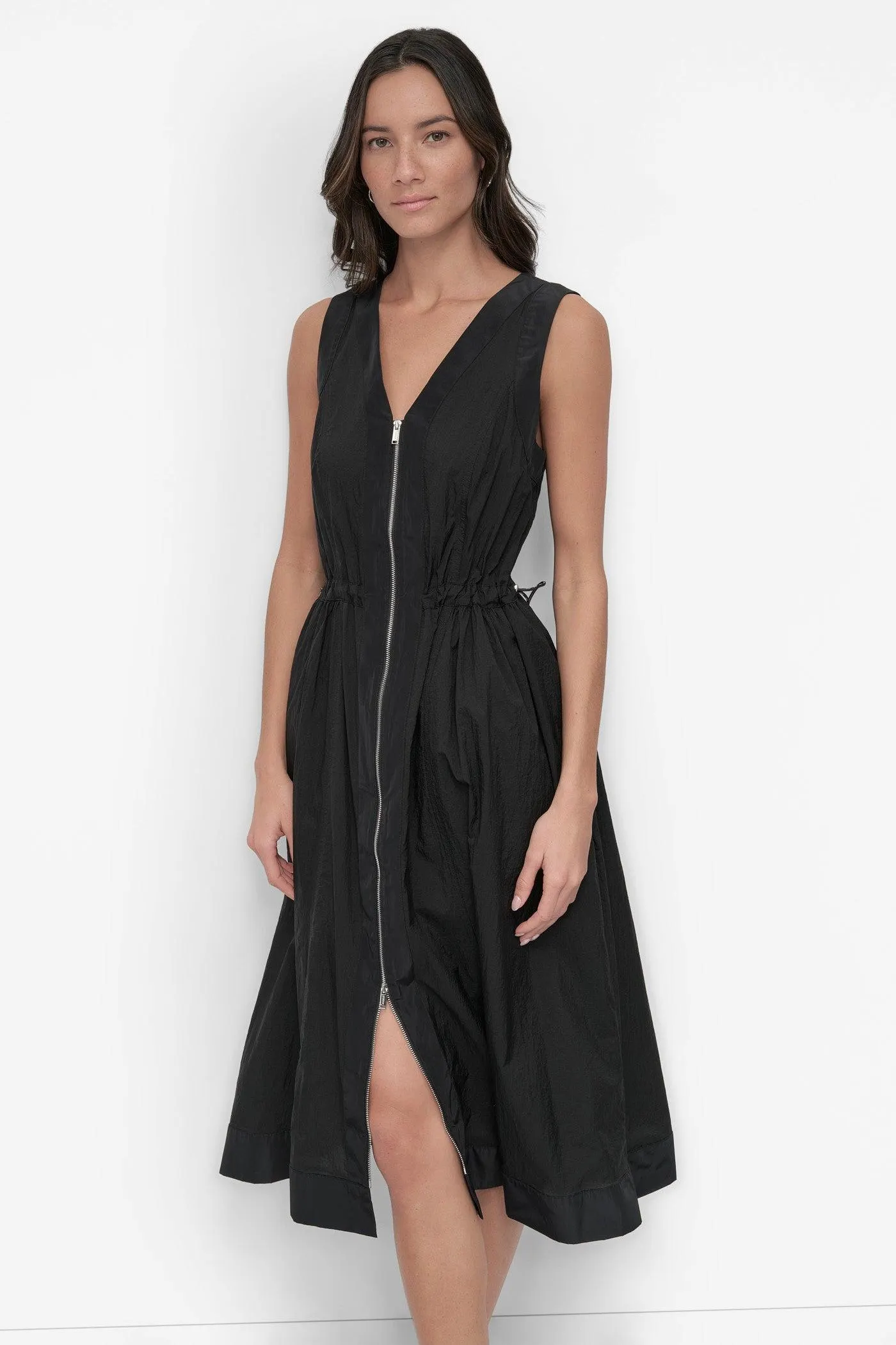 SLEEVELESS ZIP FRONT DRESS
