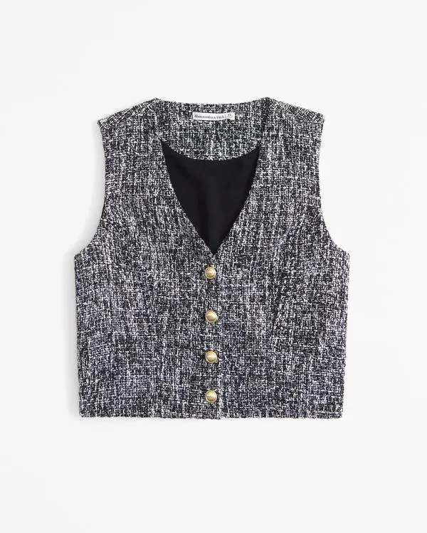 Tweed Vest Set Top