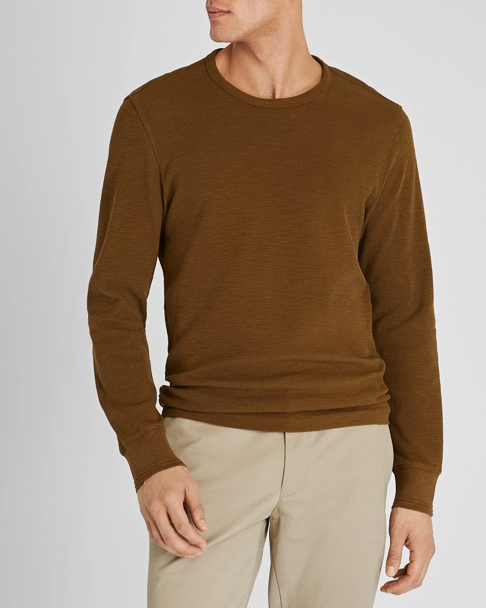 Long-Sleeve Ribbed Slub Tee