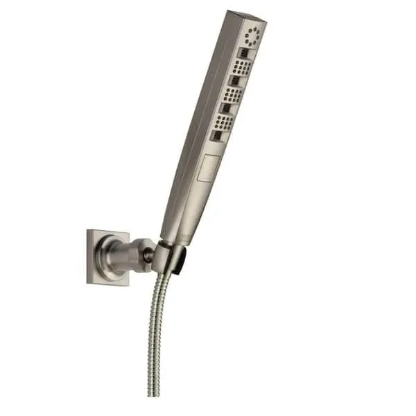 4-Spray Patterns 1.75 GPM 1.43 in. Wall Mount Handheld Shower Head with H2Okinetic in Lumicoat Stainless