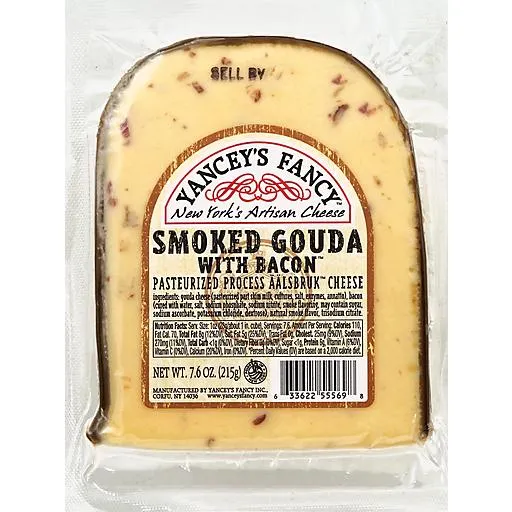 Yancey's Fancy Cheese, Pasteurized Process Aalsbruk, Smoked Gouda With Bacon 7.6 oz