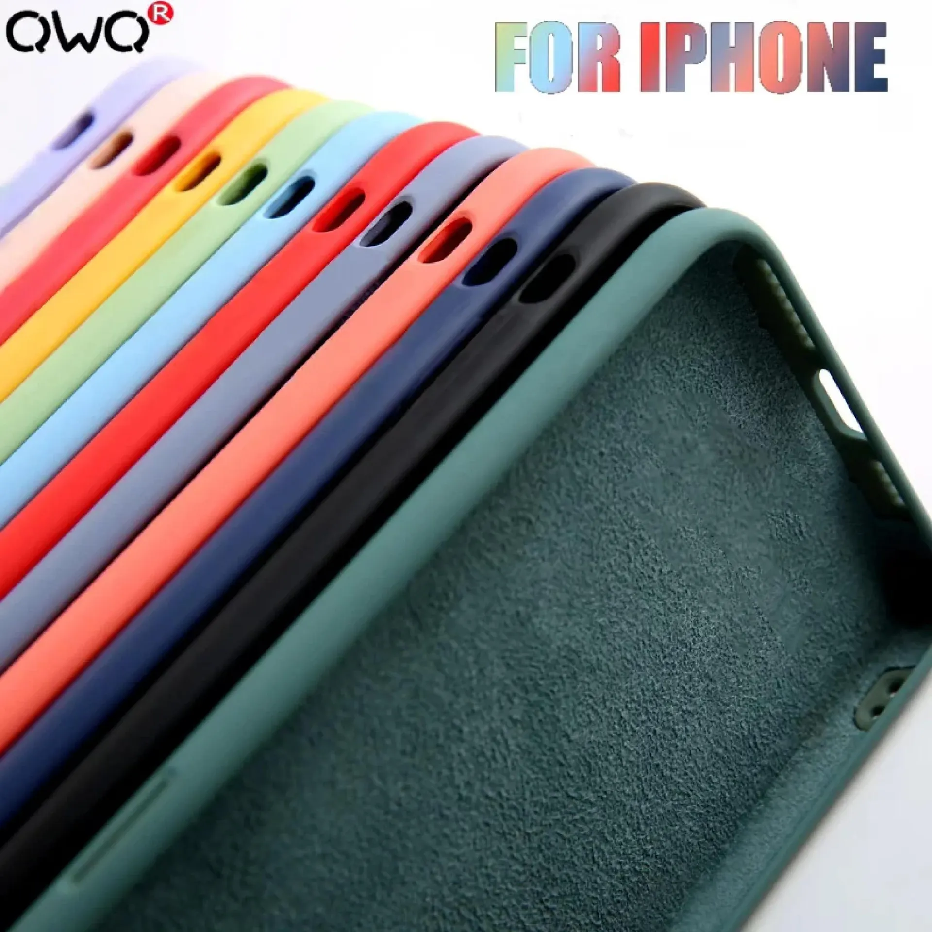 Funda de silicona líquida original de lujo para Apple iPhone 11 12 13 14 Pro Max mini 7 8 6 Plus XR X XS MAX 5 SE funda a prueba de golpes