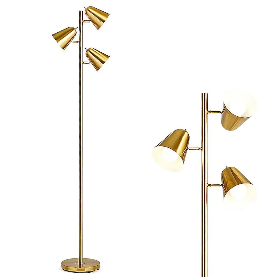 WELLFOR CW Floor Lamp 64-in Gold Multi-head Floor Lamp