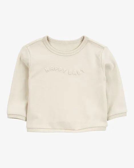 Baby Glitter Fleece Sweatshirt- Ivory