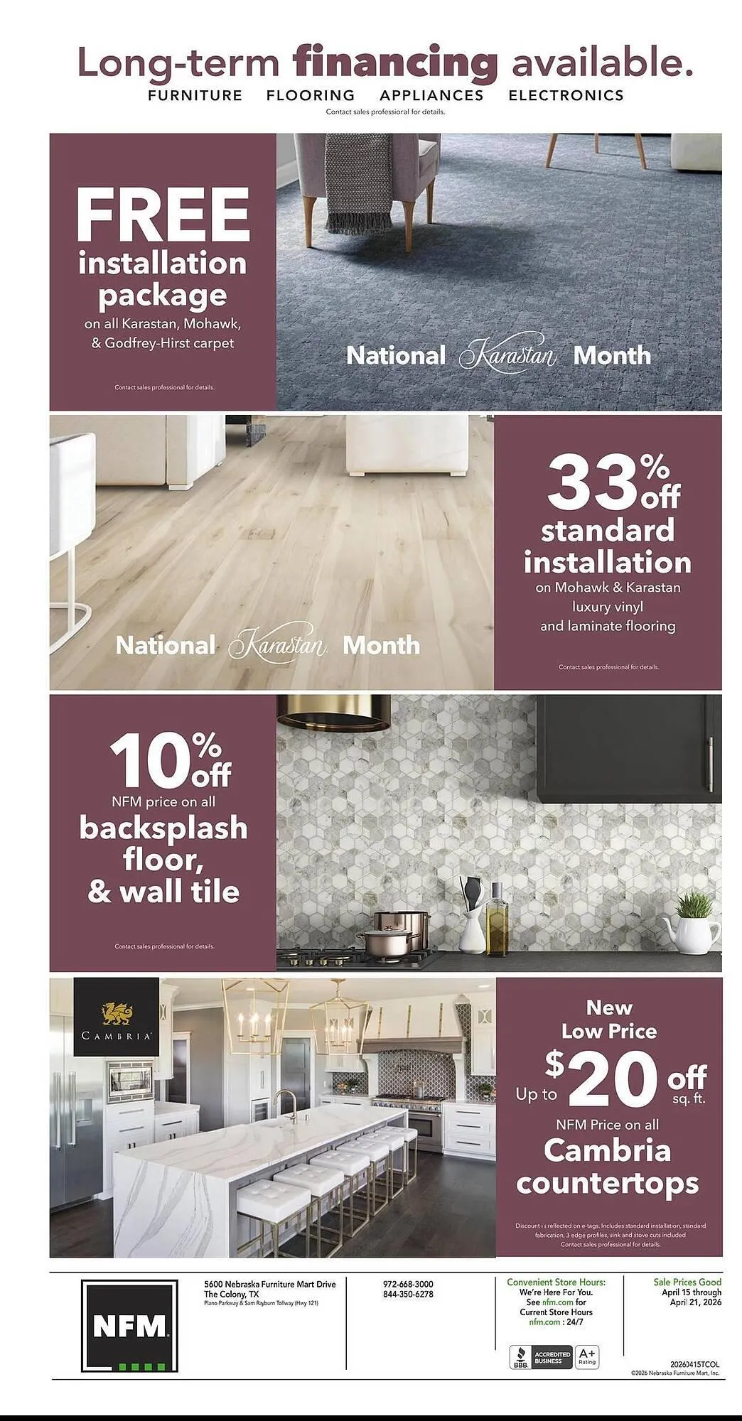 Weekly promotion Nebraska Furniture Mart weekly ad spanning from April 15 to April 21 2026 - Page 10 for Catalogue 365