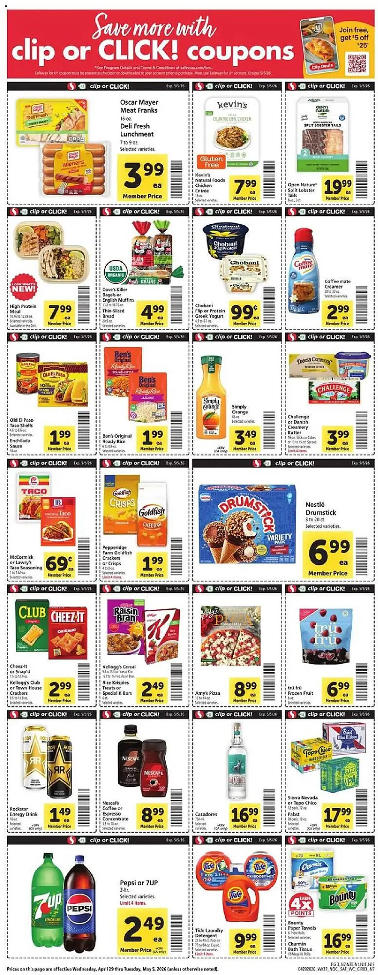 Weekly promotion Safeway weekly ad spanning from April 29 to May 5 2026 - Page 5 for Catalogue 365