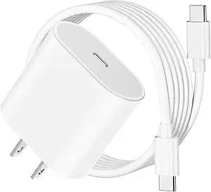 USB C Fast Charger for Apple iPad Pro 13/12.9/11 inch, iPad A16/10th Generation, iPad Air 11/13 inch/5th/4th, iPad mini 6th/7th, iPad Charger Fast Charging Block with 6.6ft USB C to C Charger Cable