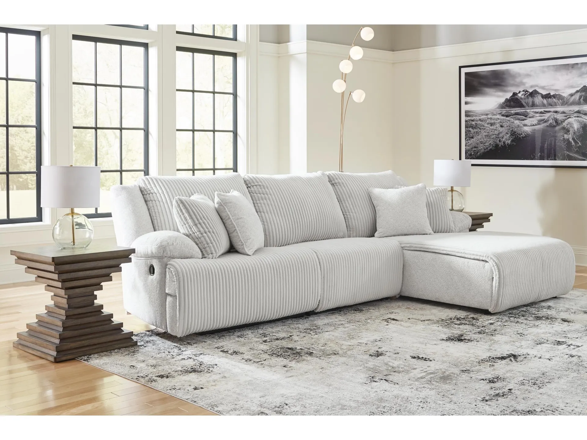 Top Tier 3-Piece Manual Reclining Modular Sectional Sofa Chaise
