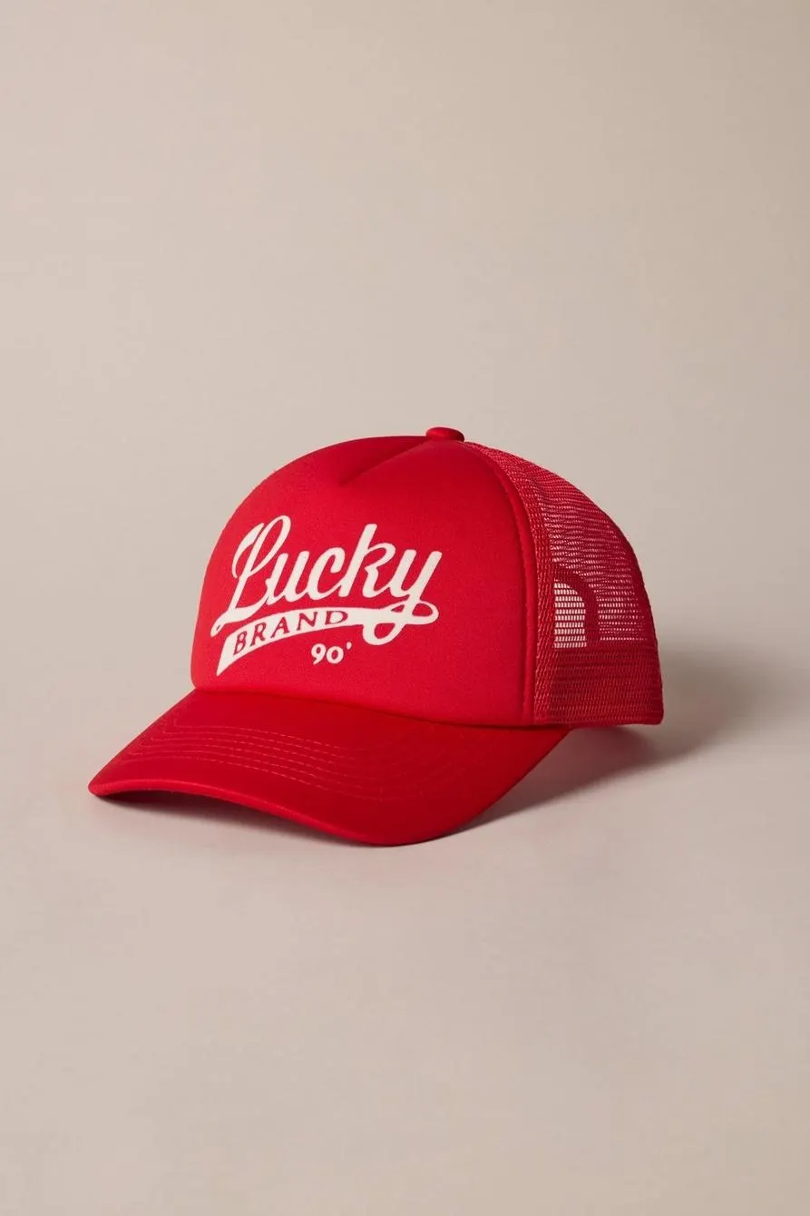 lucky print trucker hat