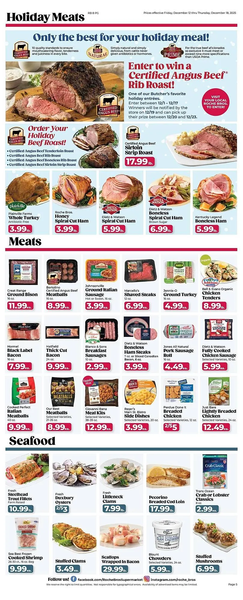 Weekly promotion Roche Bros weekly ad spanning from December 12 to December 18 2025 - Page 5 for Catalogue 365