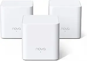 Tenda AX1500 Mesh WiFi 6 System Nova MX3 - Covers up to 3500 sq.ft - Whole Home WiFi 6 Mesh System - Gigabit Mesh Router for 80 Devices - Dual-Band Mesh Network - Replaces Wireless Router - 3-Pack