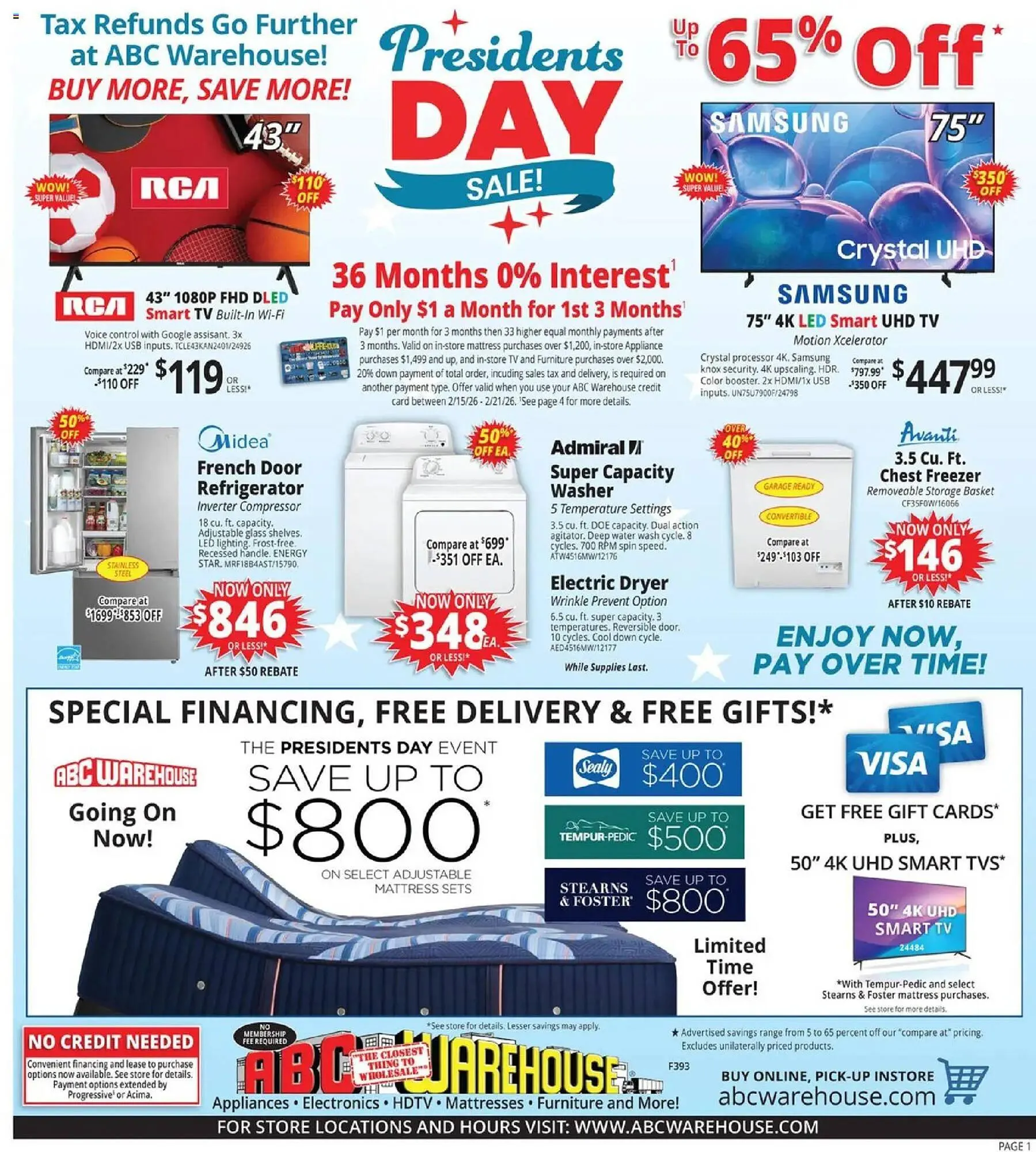 ABC Warehouse weekly ad - 1