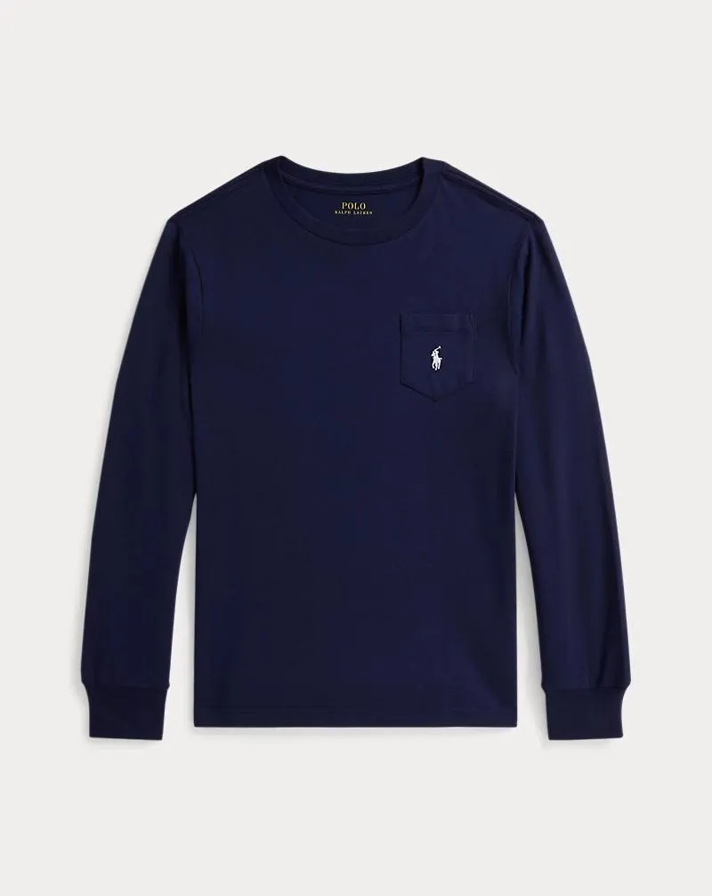 Triple-Pony Cotton Long-Sleeve Tee