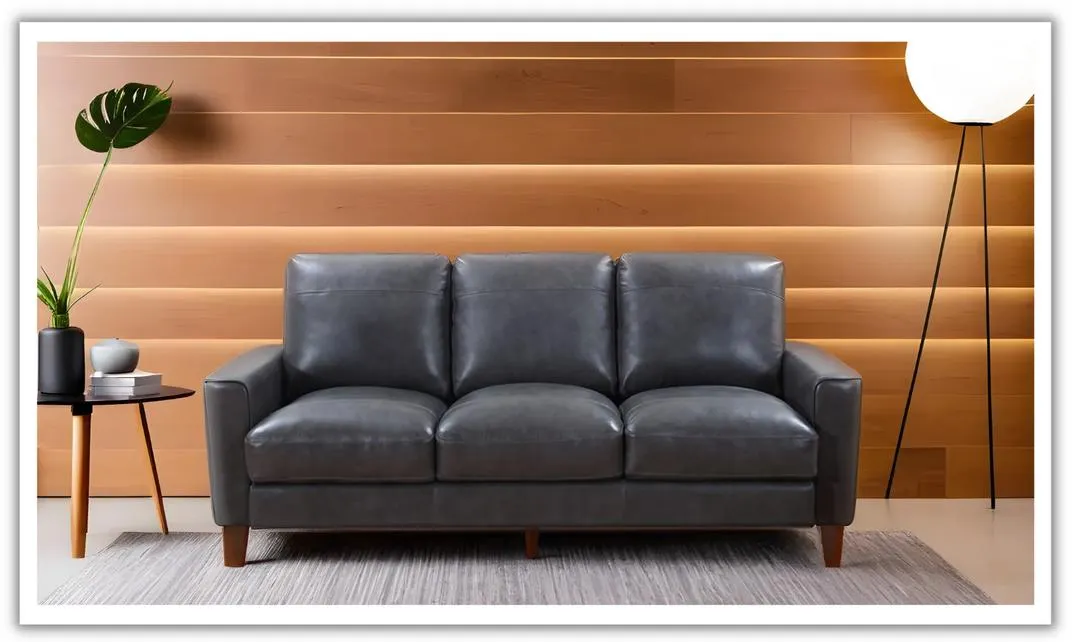 Gio Italia York 3-Seater Stationary Classic Leather Sofa