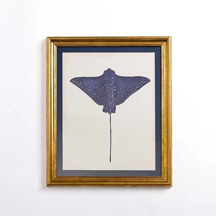 Blue Stingray Framed Art Print