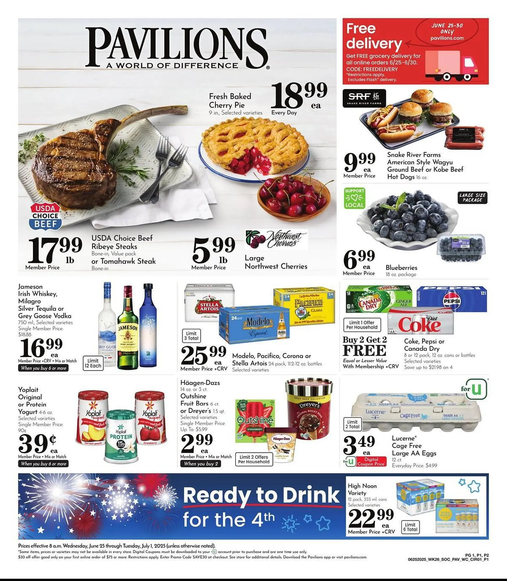 Weekly ad Pavilions Weekly Ad from June 25 to July 1 2025 - Page 1