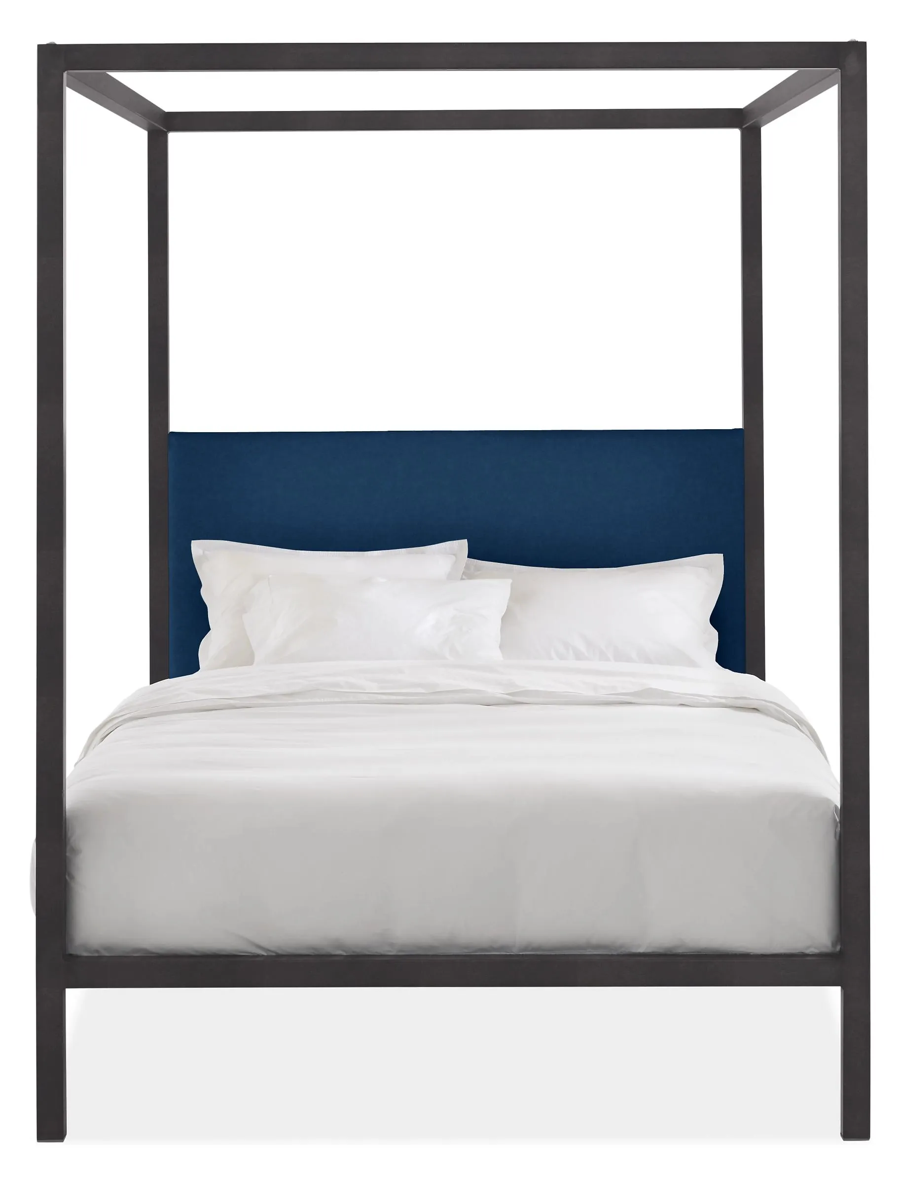 Architecture Queen Bed in Vance Indigo with Natural Steel Frame