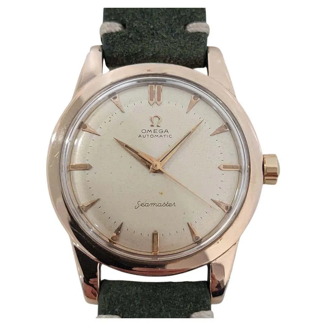 Mens Omega Seamaster 2494 37mm Rose Gold Capped Bumper Automatic 1950s NA116