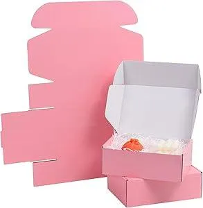 28 Pack 10x8x3 inches Pink Shipping Boxes for Small Business, Small Corrugated Cardboard Gift Box for Mailing,Shipping,Storing,Gifts Wrapping