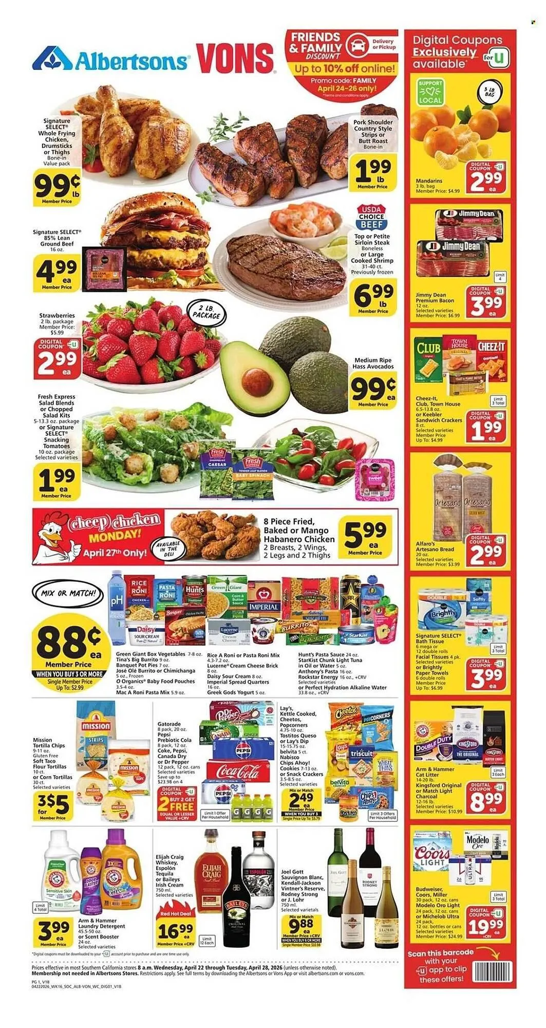 Weekly ad Vons weekly ad from April 22 to April 28 2026 - Page 1