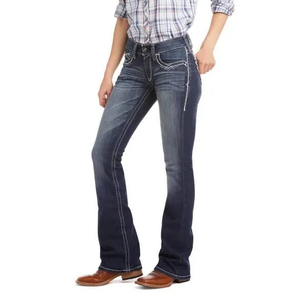 Women's Mid Rise Entwined Boot Cut Jeans