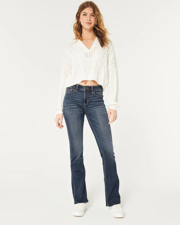 Mid-Rise Dark Wash Boot Jeans