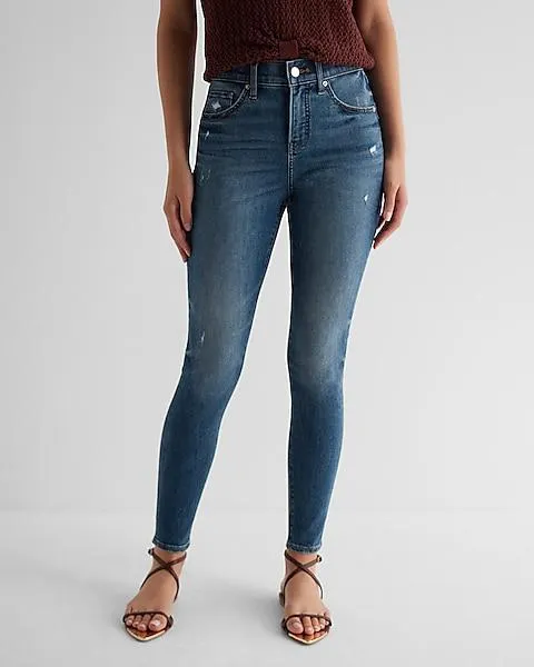 Mid Rise Dark Wash Skinny Jeans